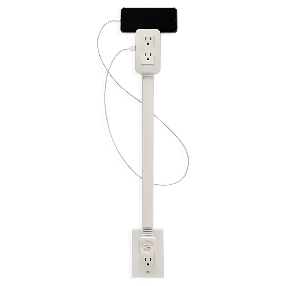 Electrical Outlet Extender Access Hard-To-Reach Outlets Power Socket Wall Charger Use behind Couches Nightstands Desks and More